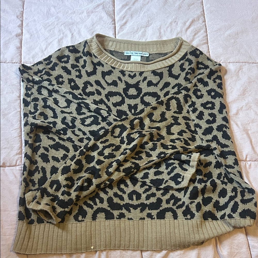 Leopard Print Women's Sweater Cardigan